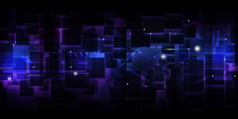 Abstract glowing purple blue on 3d futuristic structure dark science fiction background.3d illustration and rendering.