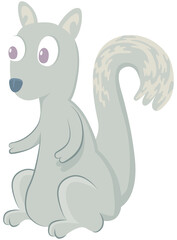 Cute squirrel. Vector illustration of a gray squirrel