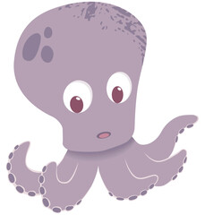 Octopus. Vector illustration of a cute octopus
