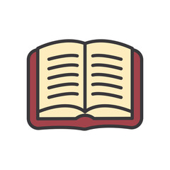 open book line and fill style icon vector design
