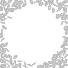 European Union Euro coins falling. Scattered black