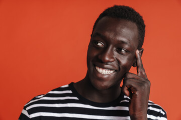 African american pensive smiling man
