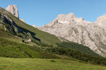 Naranjo de Bulnes, known as Picu Urriellu, in Picos de Europa National Park, Asturias in Spain	