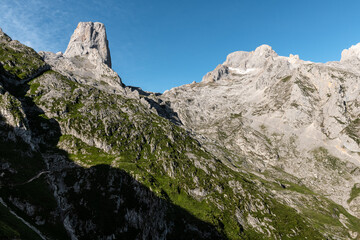 Naranjo de Bulnes, known as Picu Urriellu, in Picos de Europa National Park, Asturias in Spain