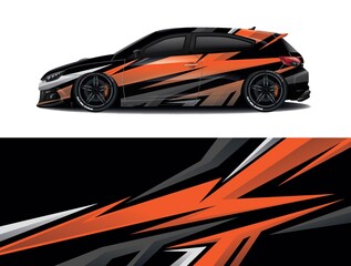 Sports car wrapping decal design