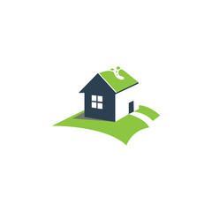 cute mini house cartoon logo illustration with color design vector template