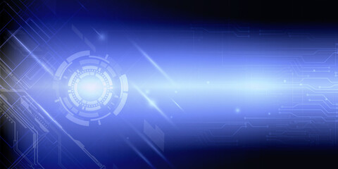 Abstract blue with glowing light effect and digital hud patterns future background and wallpapers.
