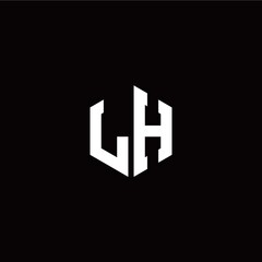 Initial L H letter with polygon modern style logo template vector