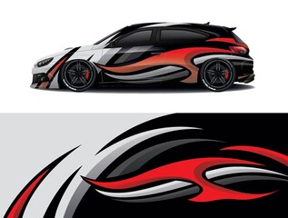 Sports car wrapping decal design