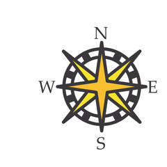 compass line and fill style icon vector design