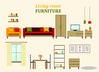 Furniture set for living rooms of house.