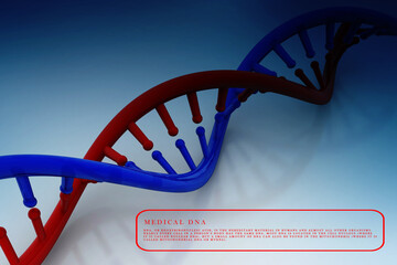 3d render of dna structure, abstract background