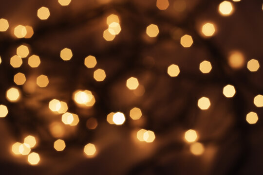 Beautiful Unfocused Yellow Christmas Lights