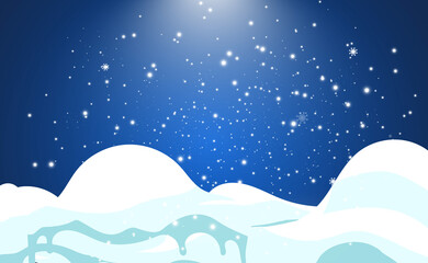 Obraz na płótnie Canvas Set of snow caps or snowdrifts. Snowfall and snowflakes on a winter background.