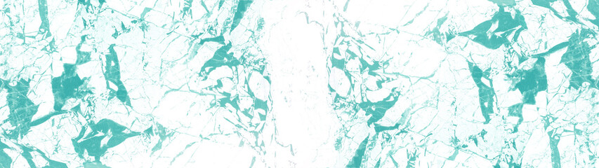 Marbled background banner panorama - High resolution abstract white aquamarine turquoise Carrara...