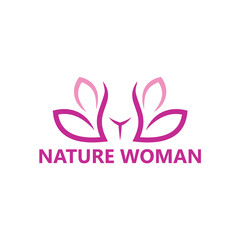 Nature Woman Logo Template Design Vector