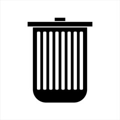 Dust bin / trash / delete button trendy flat style icon. Recycle bin symbol for your web site design, logo, app UI.