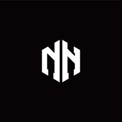Initial N N letter with polygon modern style logo template vector