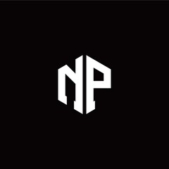 Fototapeta premium Initial N P letter with polygon modern style logo template vector