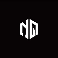 Initial N Q letter with polygon modern style logo template vector