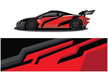 Sports car wrapping decal design	