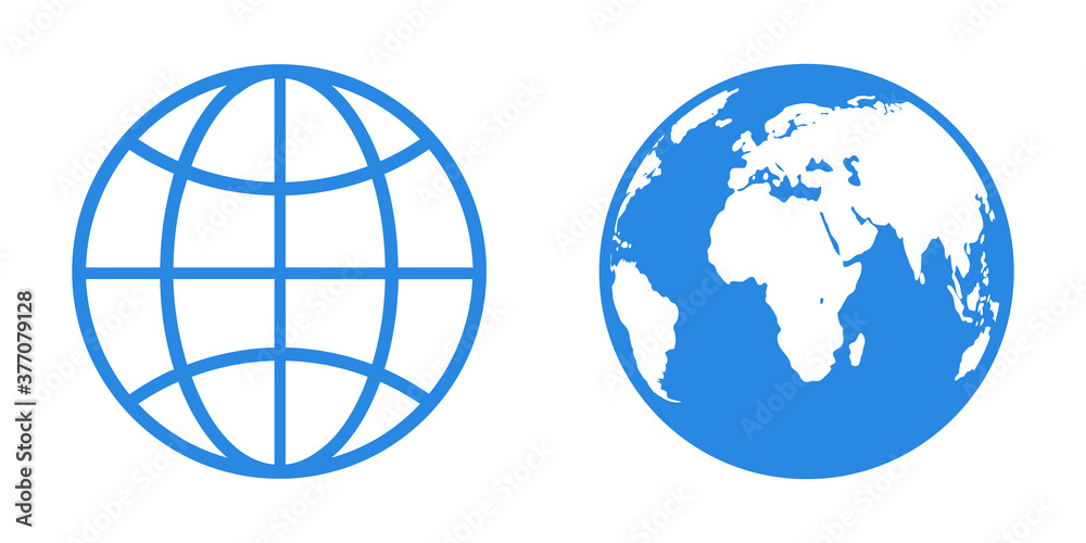 Wall mural globe flat icons. vector symbol of earth. planet icon