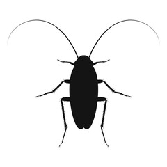 Cockroach vector logo in flat design. Black icon of cockroach.