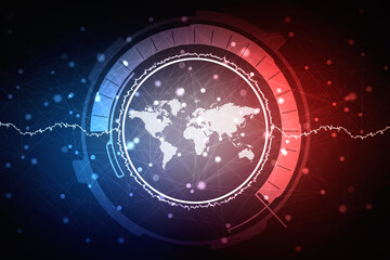 2d illustration world map abstract background