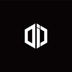 Initial O I letter with polygon modern style logo template vector