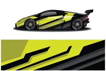 Sports car wrapping decal design	