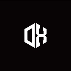 Initial O X letter with polygon modern style logo template vector
