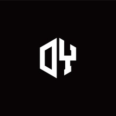 Initial O Y letter with polygon modern style logo template vector