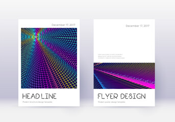 Minimal cover design template set. Rainbow abstrac