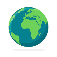Earth globe icon isolated. World map icon. Vector illustration.