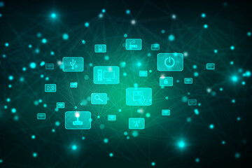 
2d illustration technology background