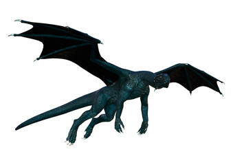 3D Rendering Fairy Tale Dragon on White