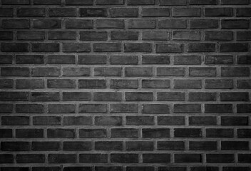 Abstract dark brick wall texture background pattern, Wall brick surface texture. Brickwork painted of black color interior old clean concrete grid uneven, Home or office design backdrop decoration.