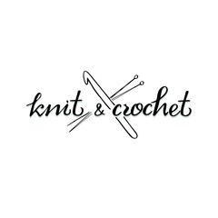 Vector lettering Knitting and crocheting