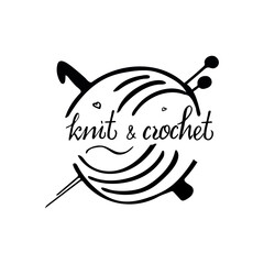 Vector logo for knitting and crocheting