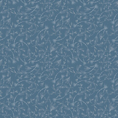 Seamless botanic floral blue pattern with melanthiaceae 