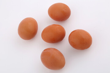 group of raw eggs top view