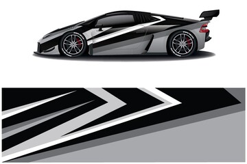 Sports car wrapping decal design	