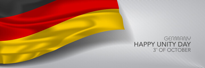 Germany unity day vector banner, greeting card
