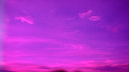 Background of the sky at sunset the sky is decorated with violet cloud forming a shadow that can create a variety of stories.