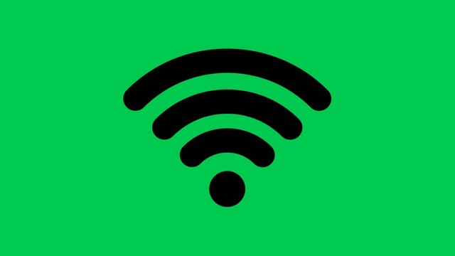 4K greenscreen of 4 different WIFI signal animated icons for infographic, presentation and digital web. Wifi signal design with smooth animation.