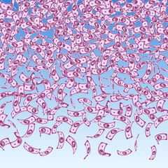 European Union Euro notes falling. Small EUR bills