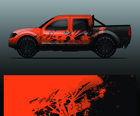 Truck decal, cargo van and car wrap vector, Graphic abstract grunge stripe designs for wrap branding vehicle