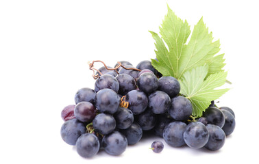 Grapes on a white background