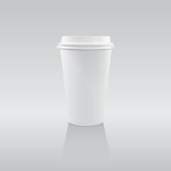 Vector One Blank White paper cup for coffee