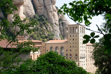 Fototapeta premium Montserrat is a spectacularly beautiful Benedictine monk mountain located near Barcelona, Spain